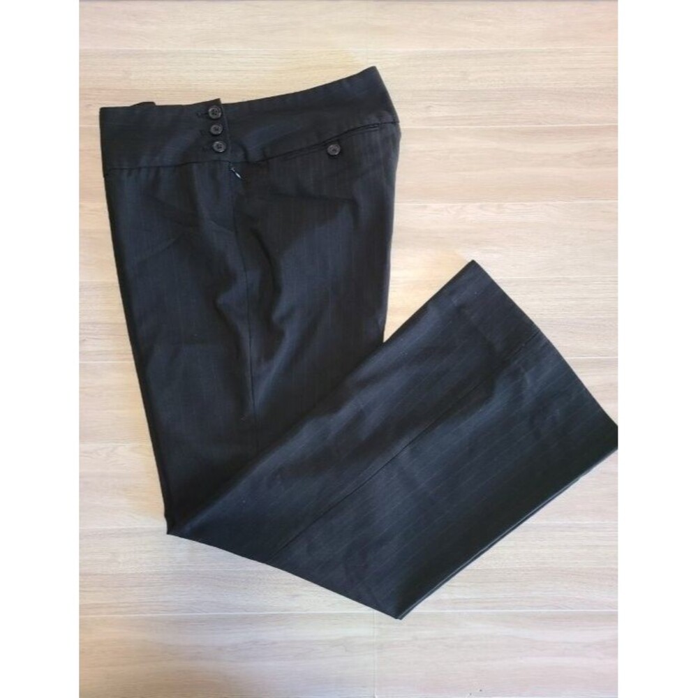 The Limited Womens Black Cassidy Fit Pinstripe Wool Blend Dress Pants Size 12